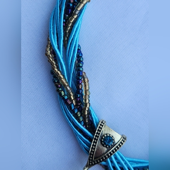 Blue and Silver Pendant Necklace - Picture 3 of 5